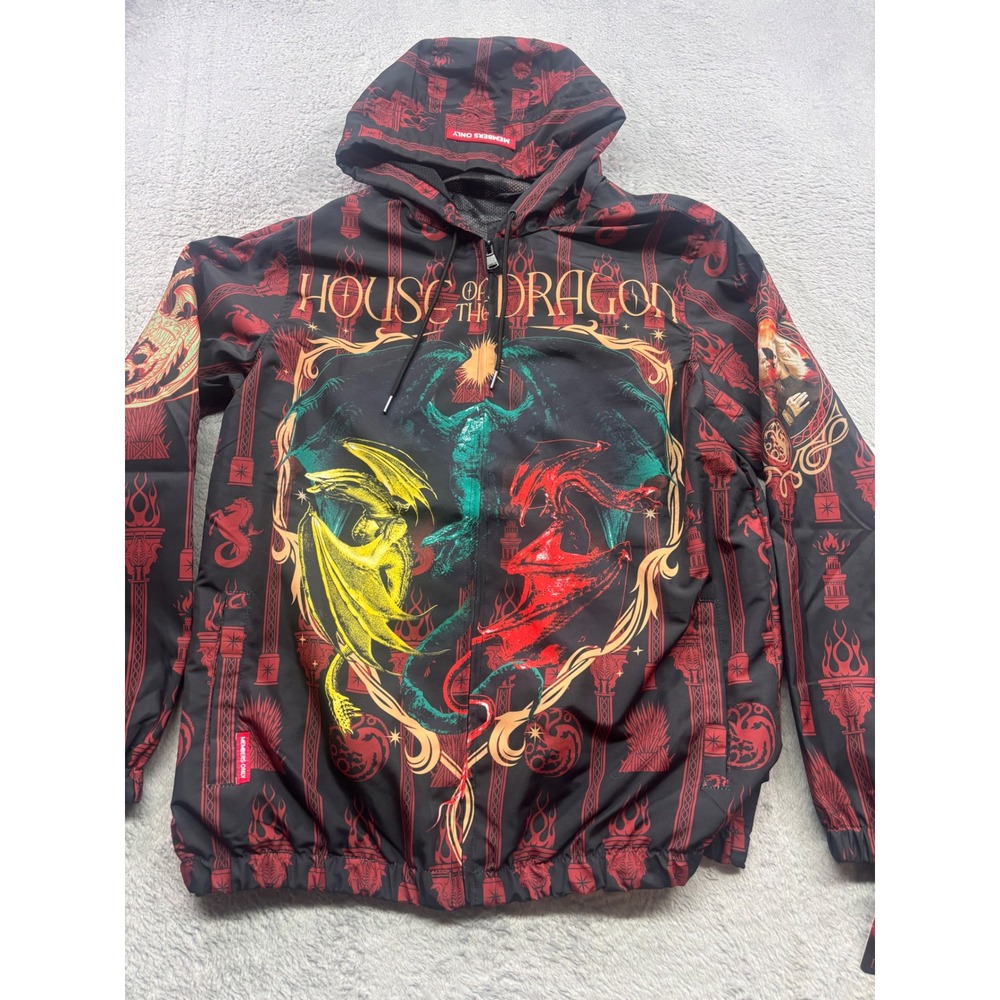 House of the Dragon Members Only Windbreaker Jacket Iron Throne Mens Small NWT